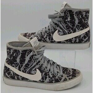 Nike Blazer Mid Gray White Geometric Print High Top Sneakers  Mens Size 7 EUC